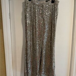 Express Sequin Cropped High Rise Pants NWT